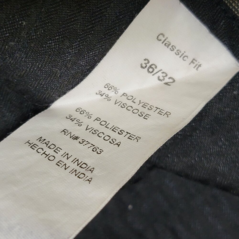 Perry‎ Ellis Mens 36x32 Portfolio Dress Pants Classic Fit Gray Business Casual - Picture 5 of 5